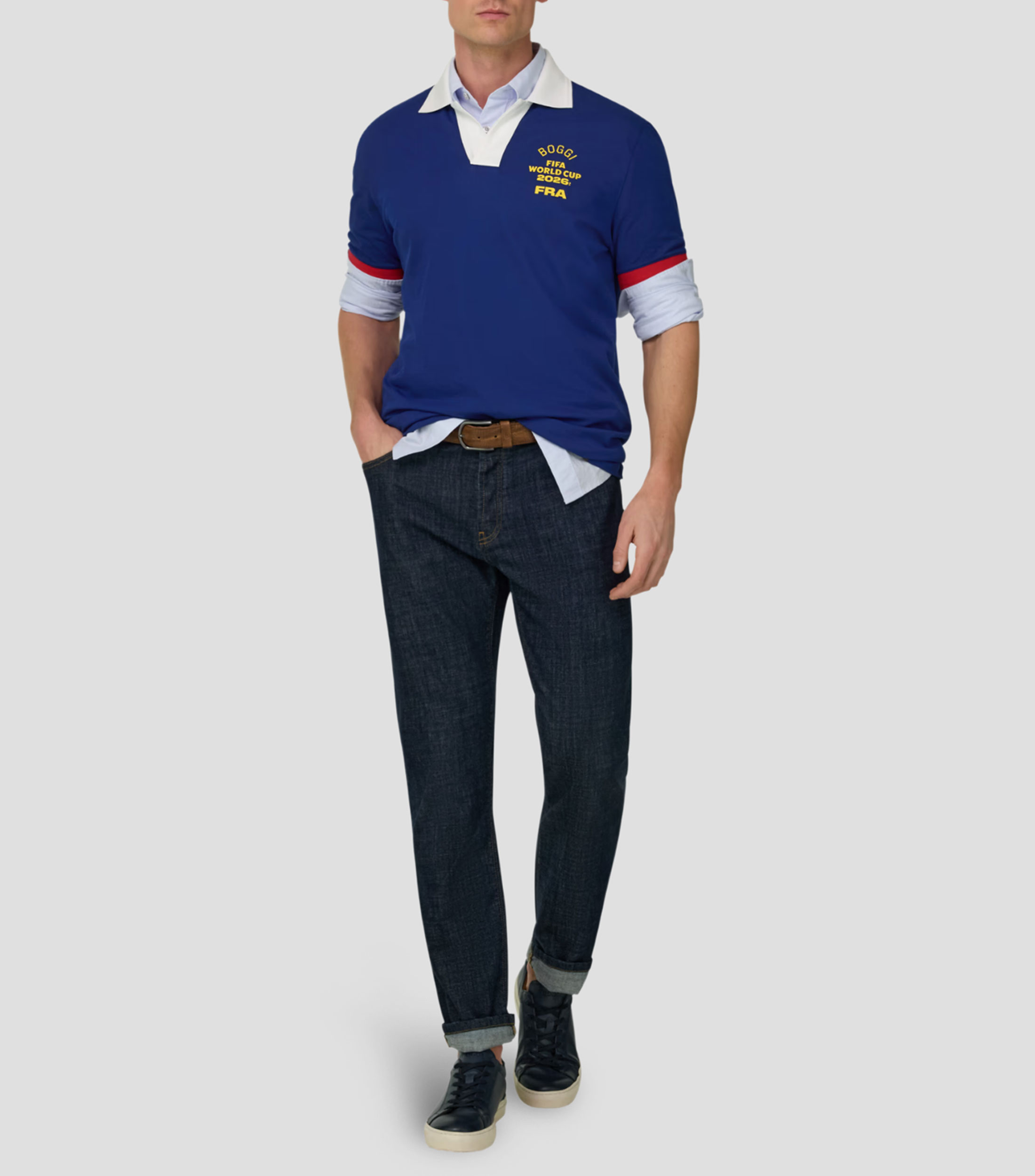 Playera tipo polo manga corta estampada Hombre